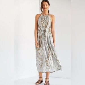 Velvet by Graham Spencer Maui Tie Dye Halter Maxi Dress Size Small Resort Beach